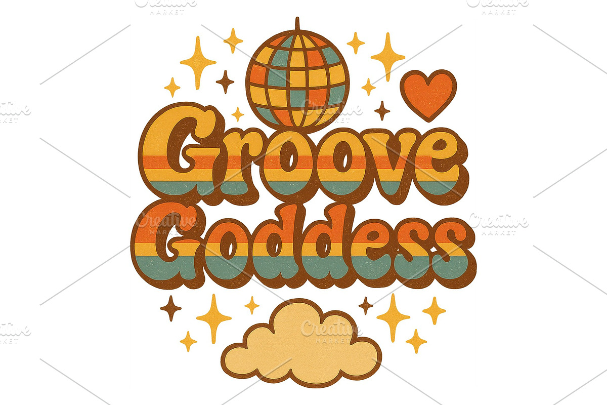 Groove Goddess Retro Wall Art 70s, a Background Graphic by LaseredNinja (Photo 1 of 7)