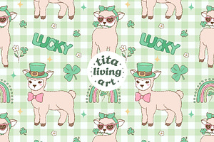 Lucky Lambs Seamless Pattern