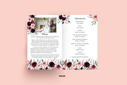 Floral Burgundy Funeral Program WORD, an Invitation Template by PAPPERMINT RESUME STUDIO (Thumbnail 2 of 2)