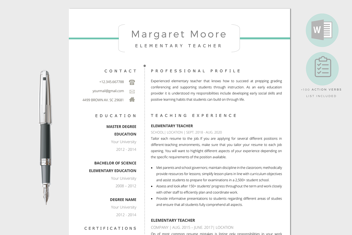Resume Template / CV, a Resume Template by PAPPERMINT RESUME STUDIO (Photo 1 of 6)