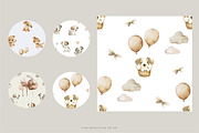 watercolor puppy seamless patterns, a Pattern Graphic by Pink Studio Art (Thumbnail 4 of 4)