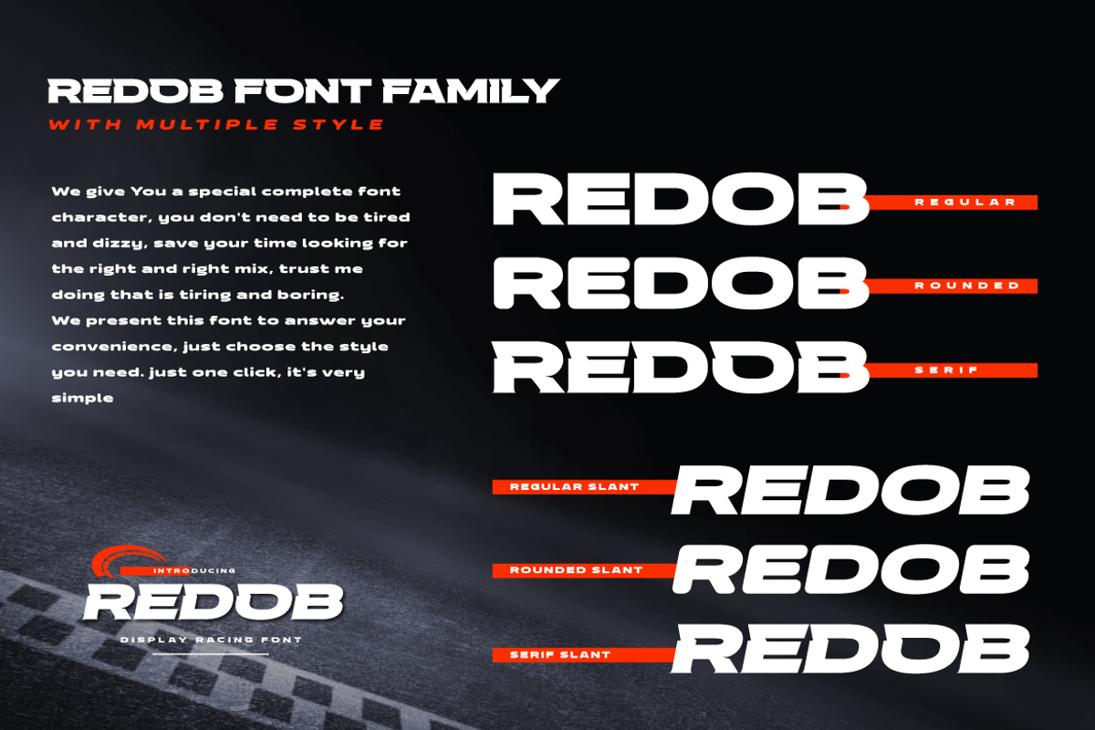 REDOB – Sport Racing Font, a Font by productype1 (Photo 3 of 12)