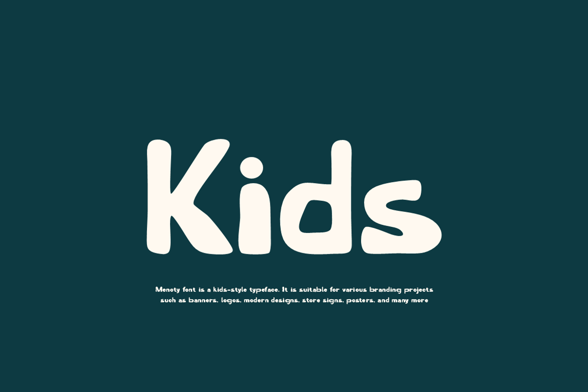 Menoty - Unique Playful Font, a Sans Serif Font by QR Design Studio (Photo 2 of 10)
