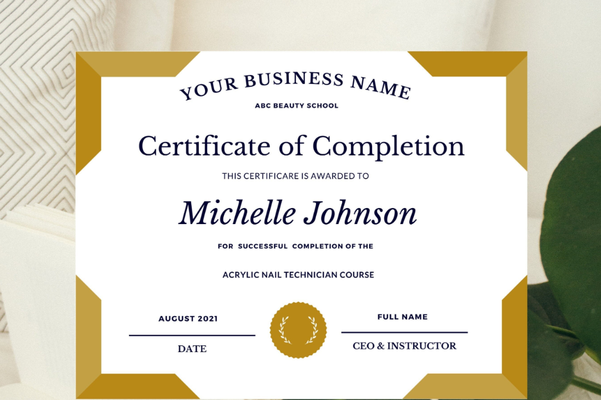 Certificate of Completion Template, a Card Template by YasdeyDesigns (Photo 1 of 6)