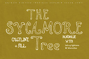 Hand Lettered Retro Outline Font, a Handwritten Font by Laras Wonderland (Thumbnail 1 of 12)