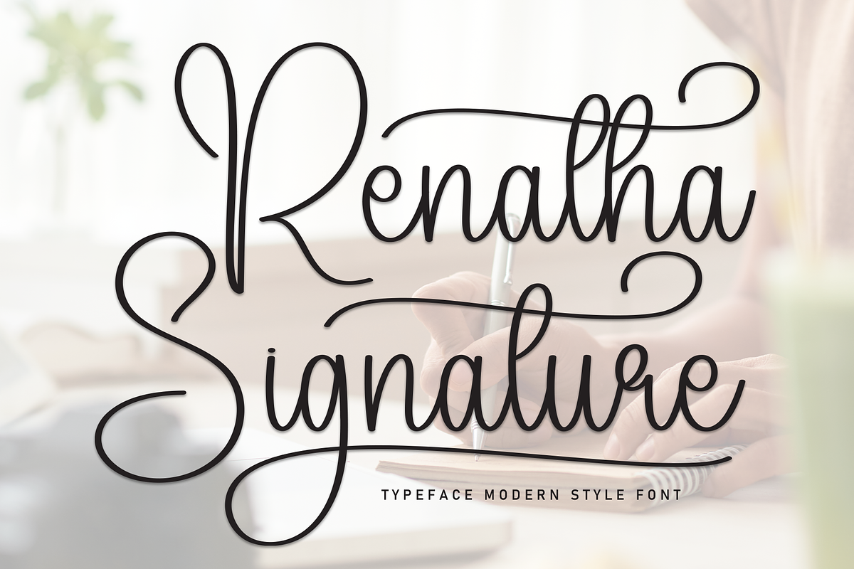 Renatha Signature | Script Font, a Handwritten Font by Scratchones (Photo 1 of 9)