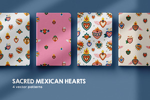 Mexican hearts seamless patterns, a Pattern Graphic by Good Studio