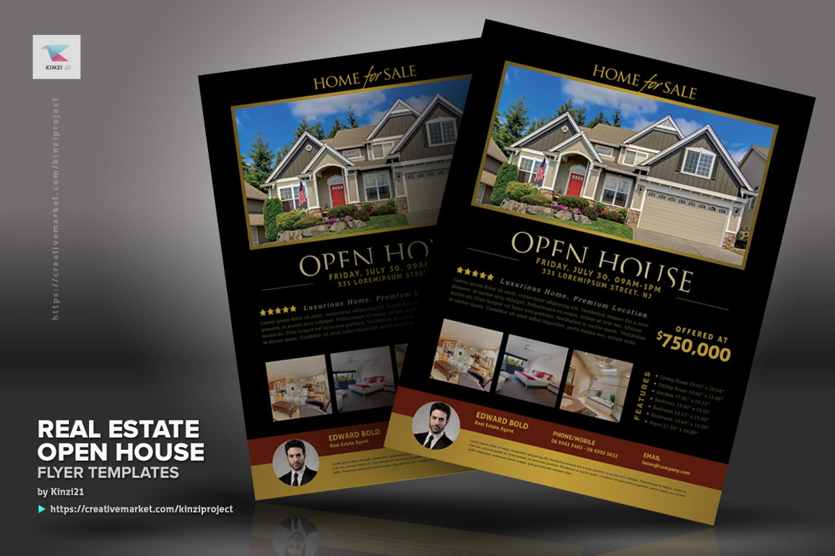 Real Estate Open House Flyers, a Flyer Template by kinzi21 (Photo 3 of 4)