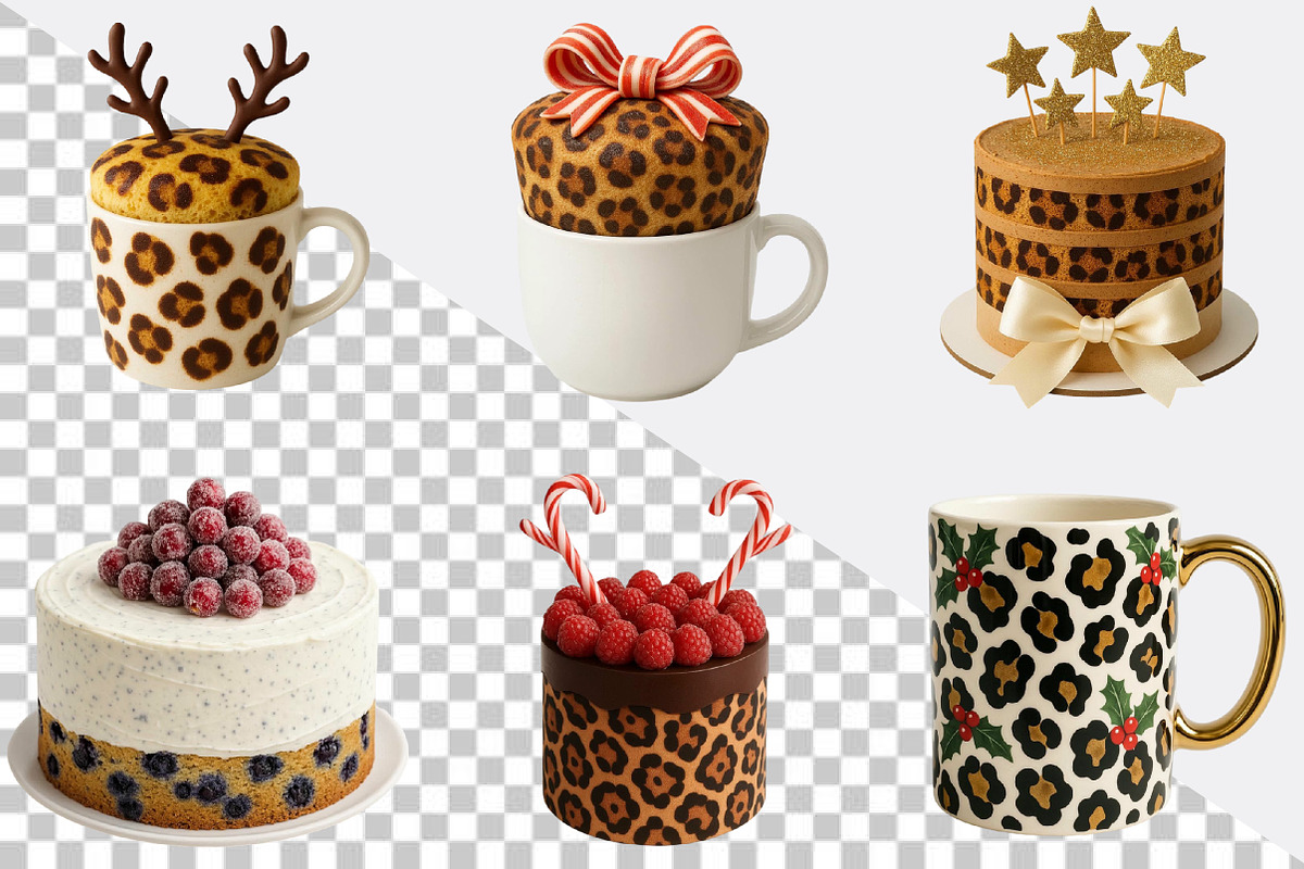Christmas Leopard Mug  Clipart Bundl, an Illustration by SVGArt (Photo 3 of 8)