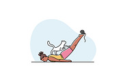 Yoga practice & cat illustration set, a Healthcare Illustration by tetiana.svirska (Thumbnail 6 of 17)