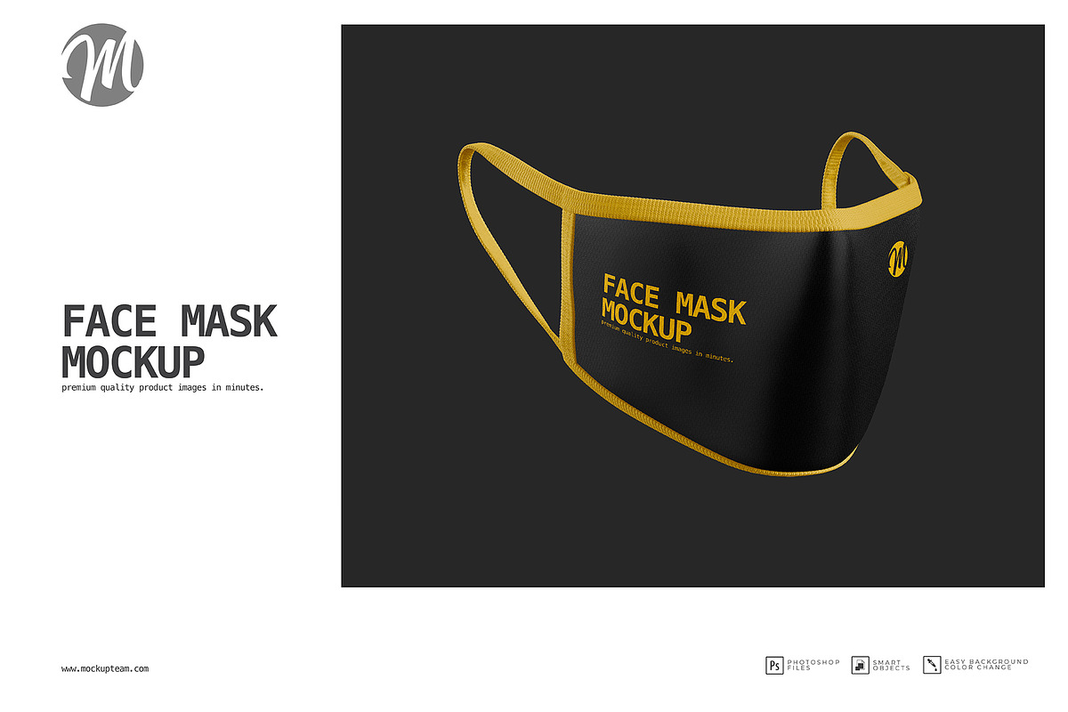 Face Mask Mockup Template 2, a Mask Mockup by mockupteam1 (Photo 1 of 2)