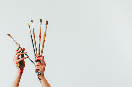 Art accessories painting tools woman artist hand, an Arts & Entertainment Photo by Photo Drive Studio