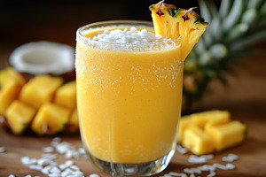 Refreshing Pineapple Coconut Smoothi, a Food & Drink Photo by Pixeness Studio