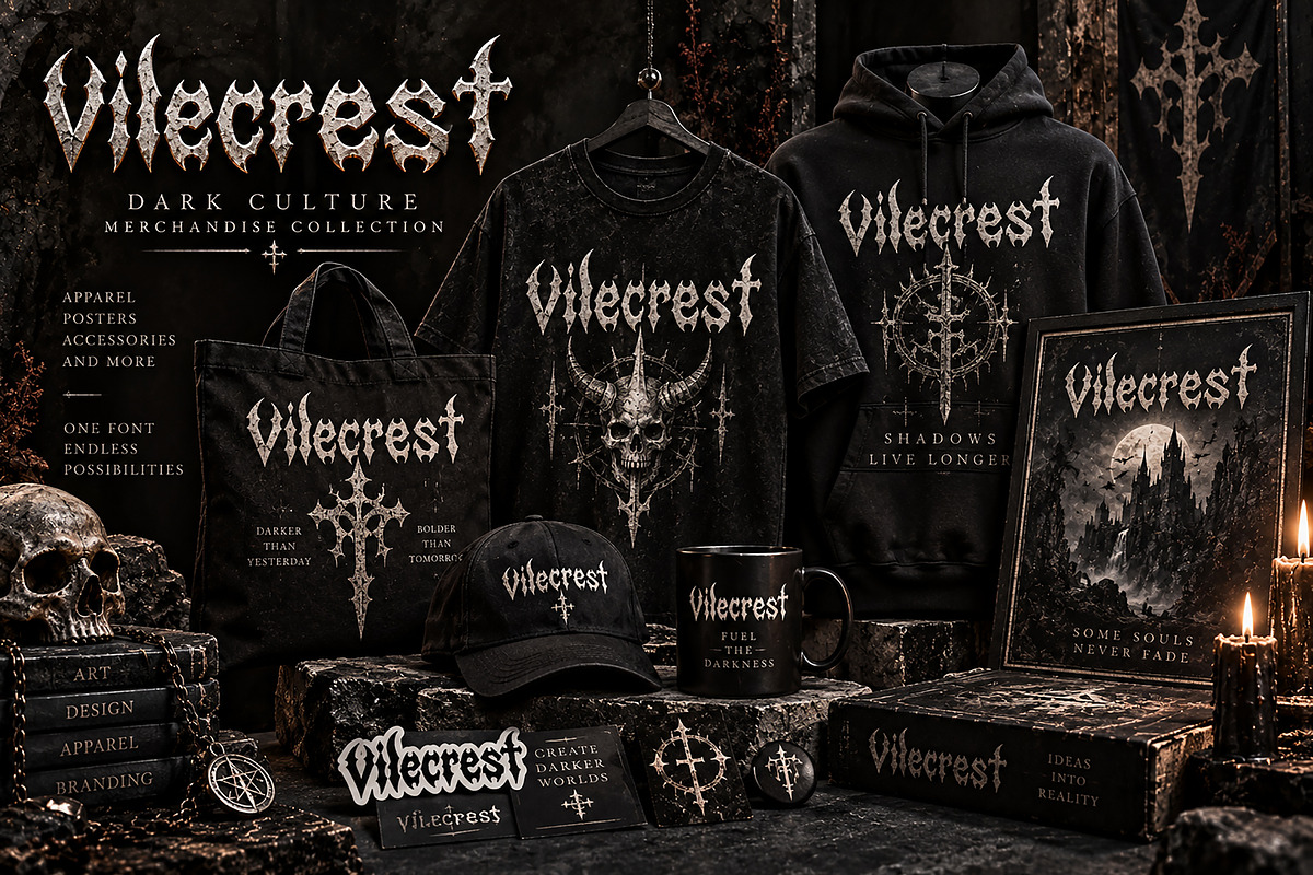 Vilecrest — Dark Gothic Font, a Script Font by Wow Magic (Photo 5 of 5)