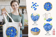 Wild Blueberries. Watercolor Clipart, a Food Illustration by Tata Pilip (Thumbnail 6 of 8)