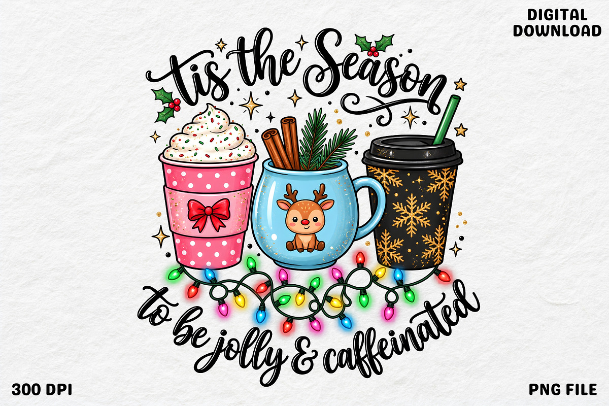 Tis The Season To Be Jolly CoffeePNG, an Object Graphic by Zahyl Studio (Photo 1 of 7)