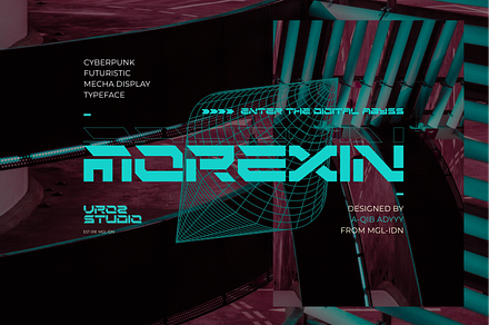MOREXIN - Futuristic Cyberpunk Font, a Font by Vroz Studio