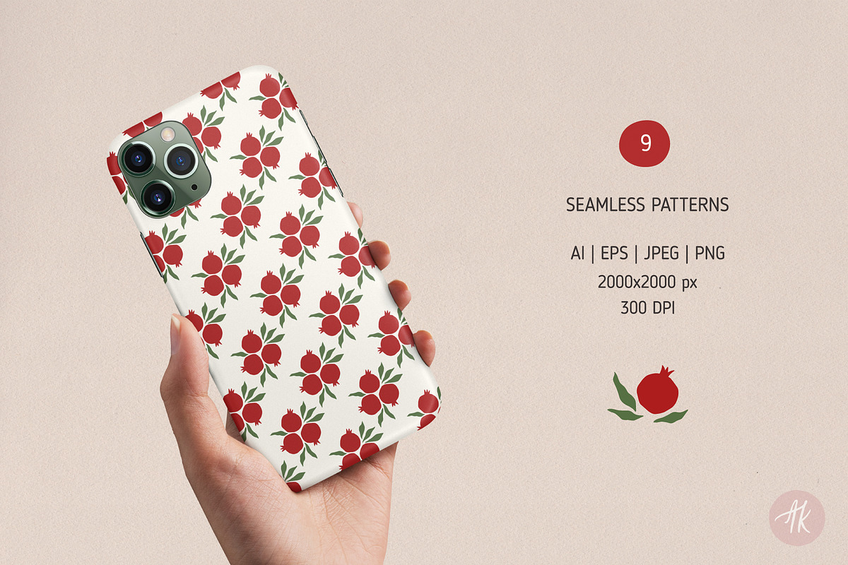 Pomegranate Fruit Clipart Set, an Object Graphic by Alena Koval (Photo 12 of 16)