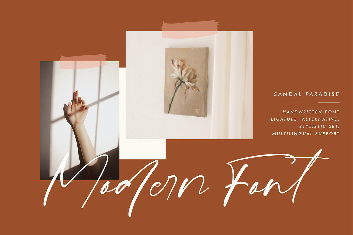 Sandal Paradise Signature, a Script Font by etigletters (Photo 3 of 9)
