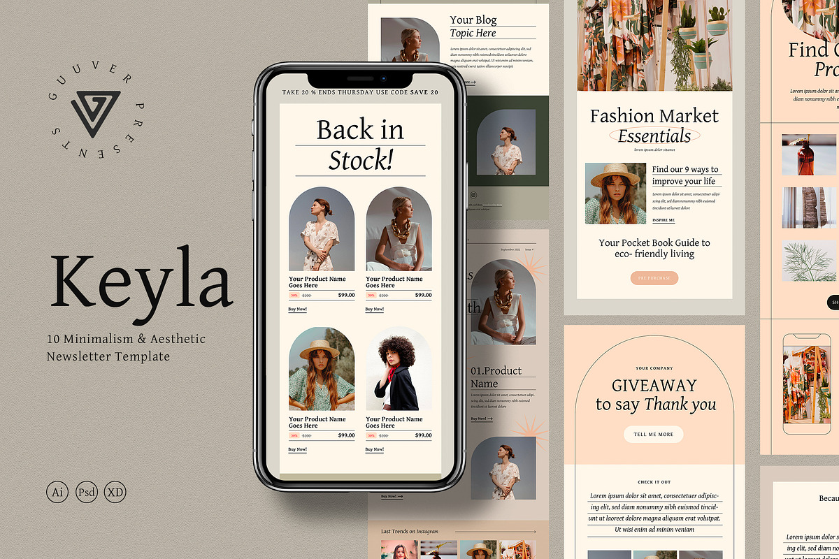 Keyla 10 Minimalism Email Newsletter, an Email Template by Guuver (Photo 1 of 5)