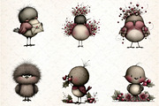 Whimsical Robin Bird Clipart, an Illustration by DreamCafeArt (Thumbnail 3 of 7)