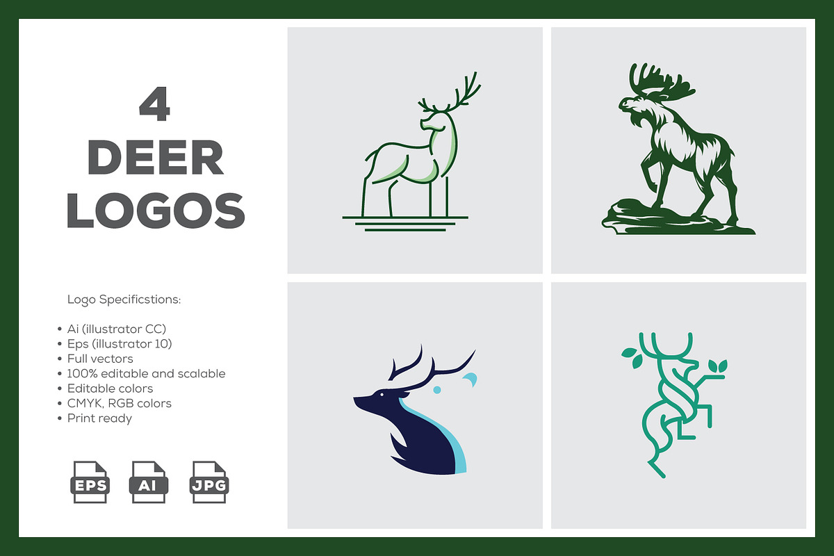 Deer Logo, a Branding & Logo Template by Esrastion