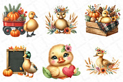 Watercolor Autumn Duck Clipart, an Illustration by DreamPrint404 (Thumbnail 2 of 6)