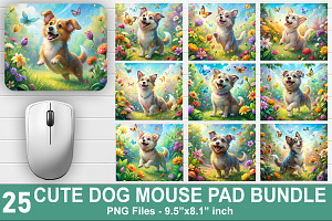 Cute Dog Mouse Pad Bundle, a Graphic by crative8112