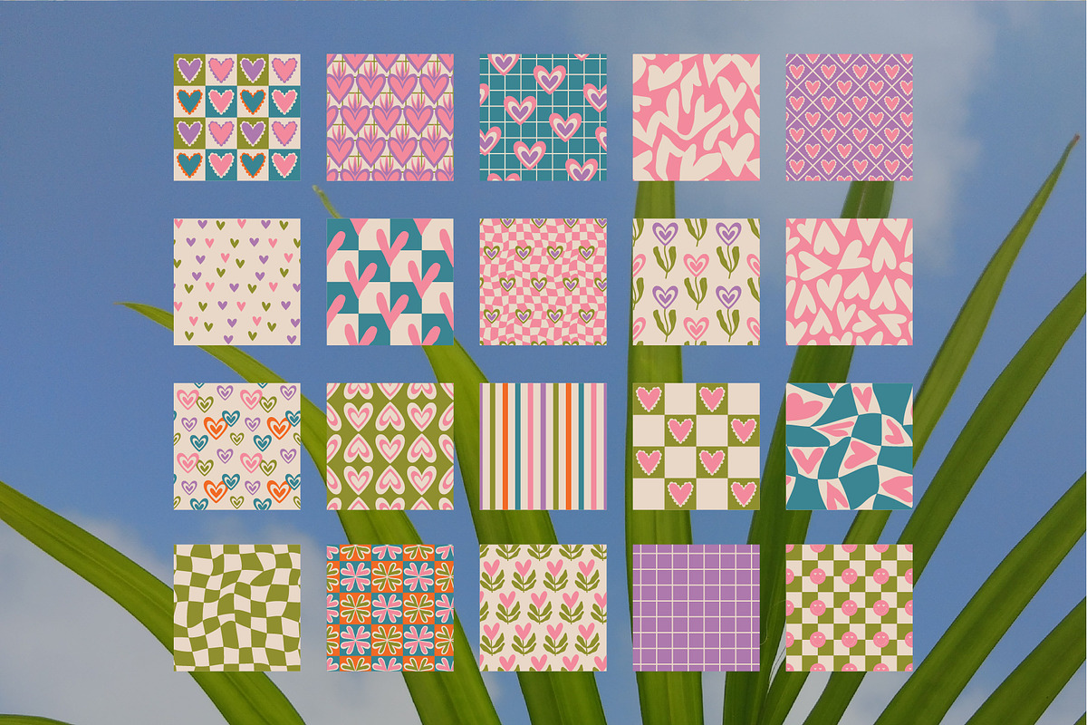 Groovy Love Seamless Patterns, a Pattern Graphic by AnnArt (Photo 3 of 8)