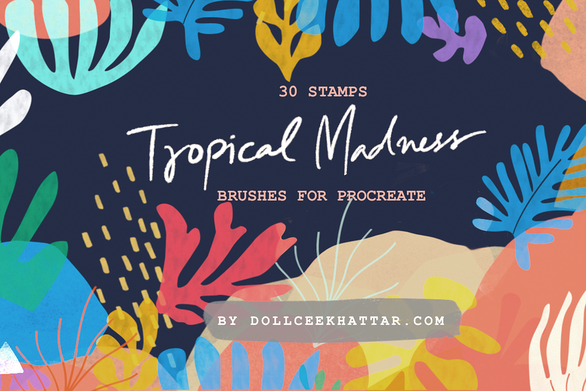 Tropical Madness Procreate 30Brushes, a Brush Add-On by Dollcee (Photo 1 of 4)