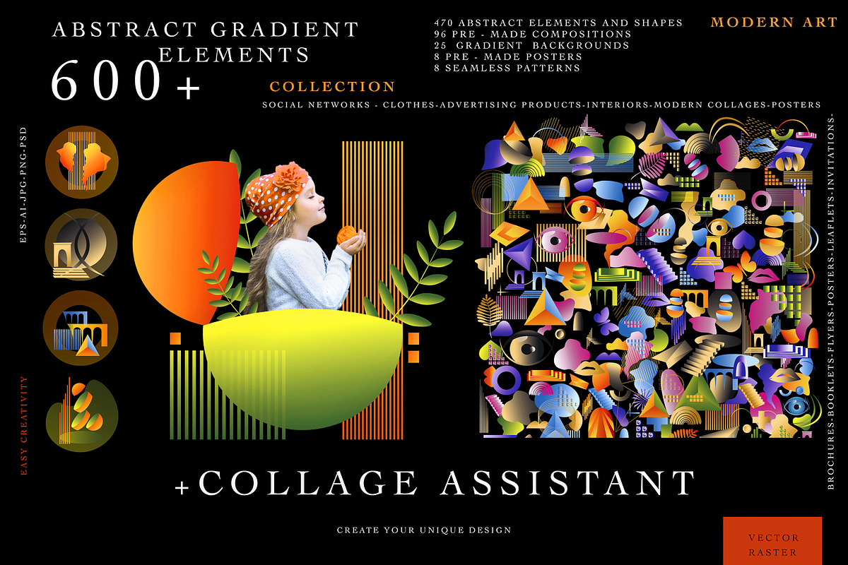 ABSTRACT ELEMENTS+COLLAGE, an Object Graphic by WildStrawberry Magic (Photo 1 of 19)