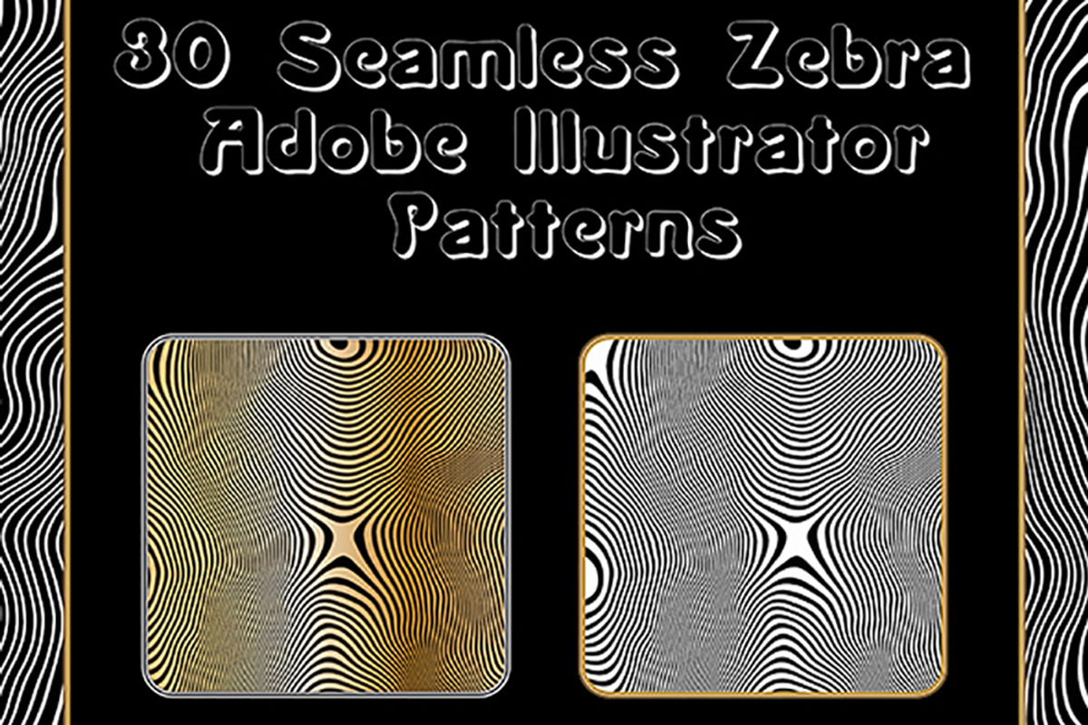Zebra Repeating Illustrator Patterns, a Palette Add-On by Kseniya-Omega (Photo 1 of 6)
