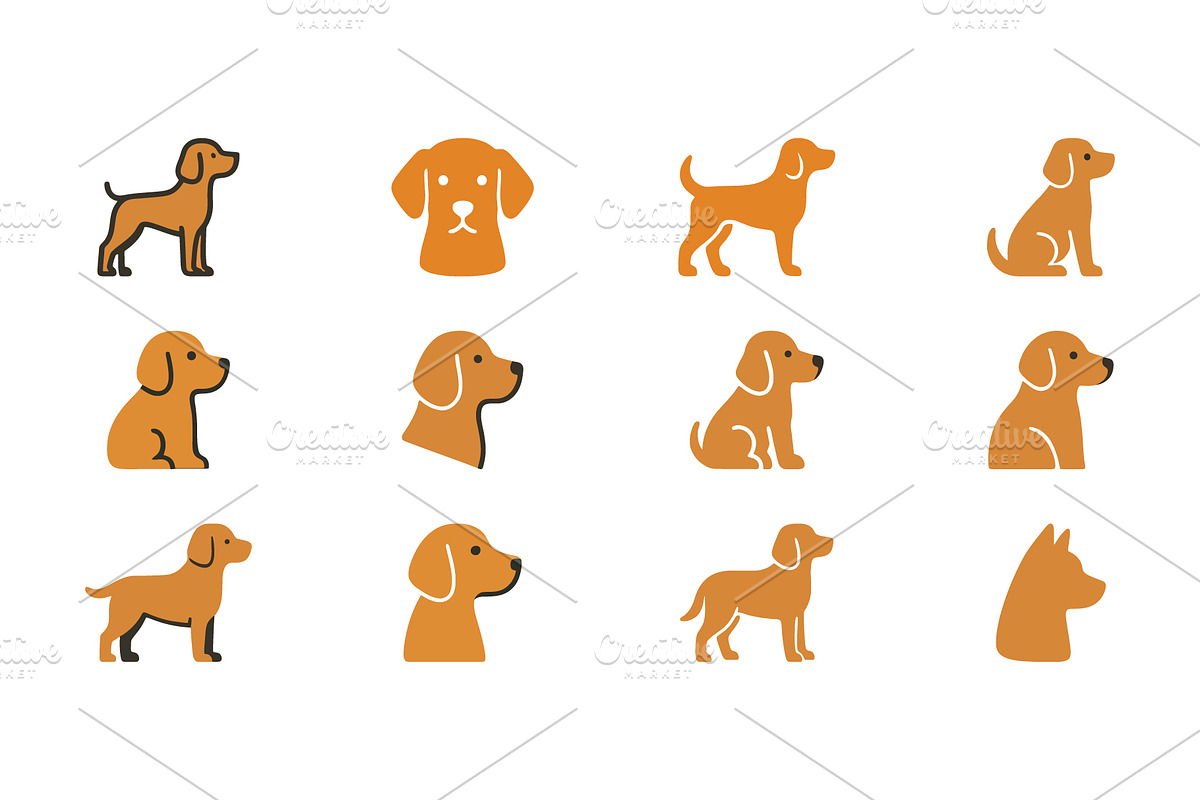 Dog Icons Set Illustration, an Animal Illustration by Vectorium Studio (Photo 2 of 3)