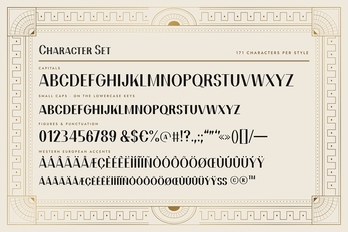 Ferrovane Font: Art Deco Headline, a Serif Font by Build Interactive (Photo 2 of 8)