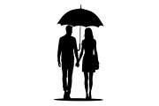 50 Couple Umbrella Silhouette Bundle, an Illustration by Designs_River (Thumbnail 51 of 51)