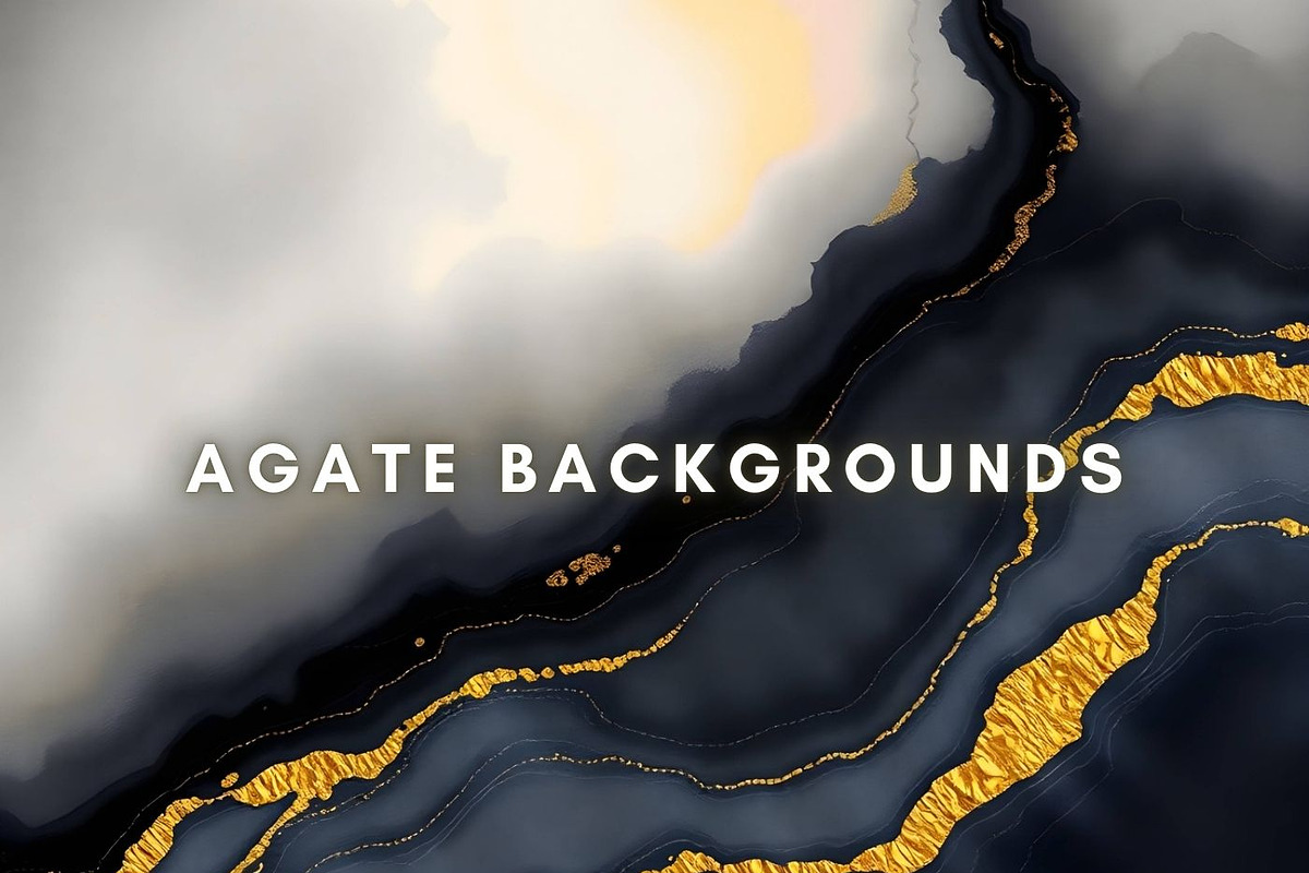 30 Watercolor Black Gold Agate, a Background Graphic by UniqueMe (Photo 5 of 11)