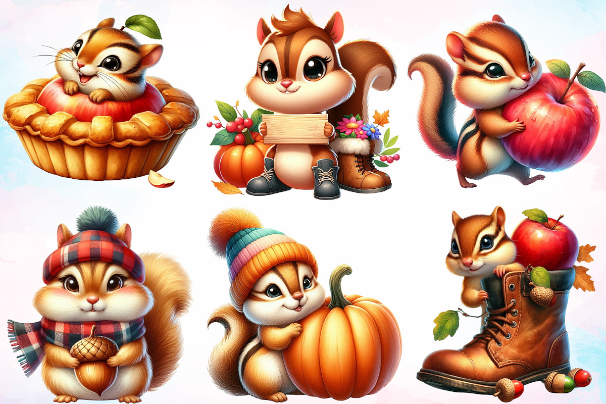 Autumn Eastern Chipmunk Clipart PNG, a Seasonal Illustration by Canvas ...