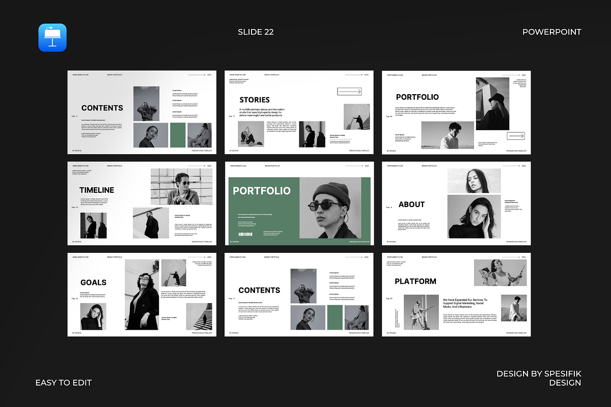 Brand Portfolio Keynote Template, a Presentation Template by Spesifikstd (Photo 1 of 9)