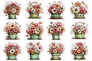 Whimsical Spring Flowes Busket Clipa, an Illustration by Dream Creation (Thumbnail 2 of 5)