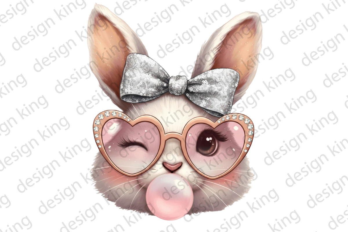 Leopard Easter Bubblegum Bunny Png, an Illustration by Designking (Photo 2 of 6)