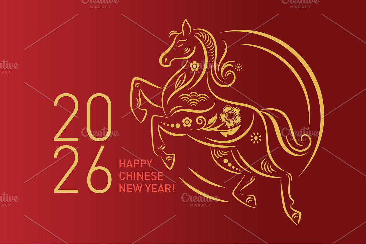 Card Set Chinese New Year, an Animal Illustration by lenlis (Photo 1 of 8)
