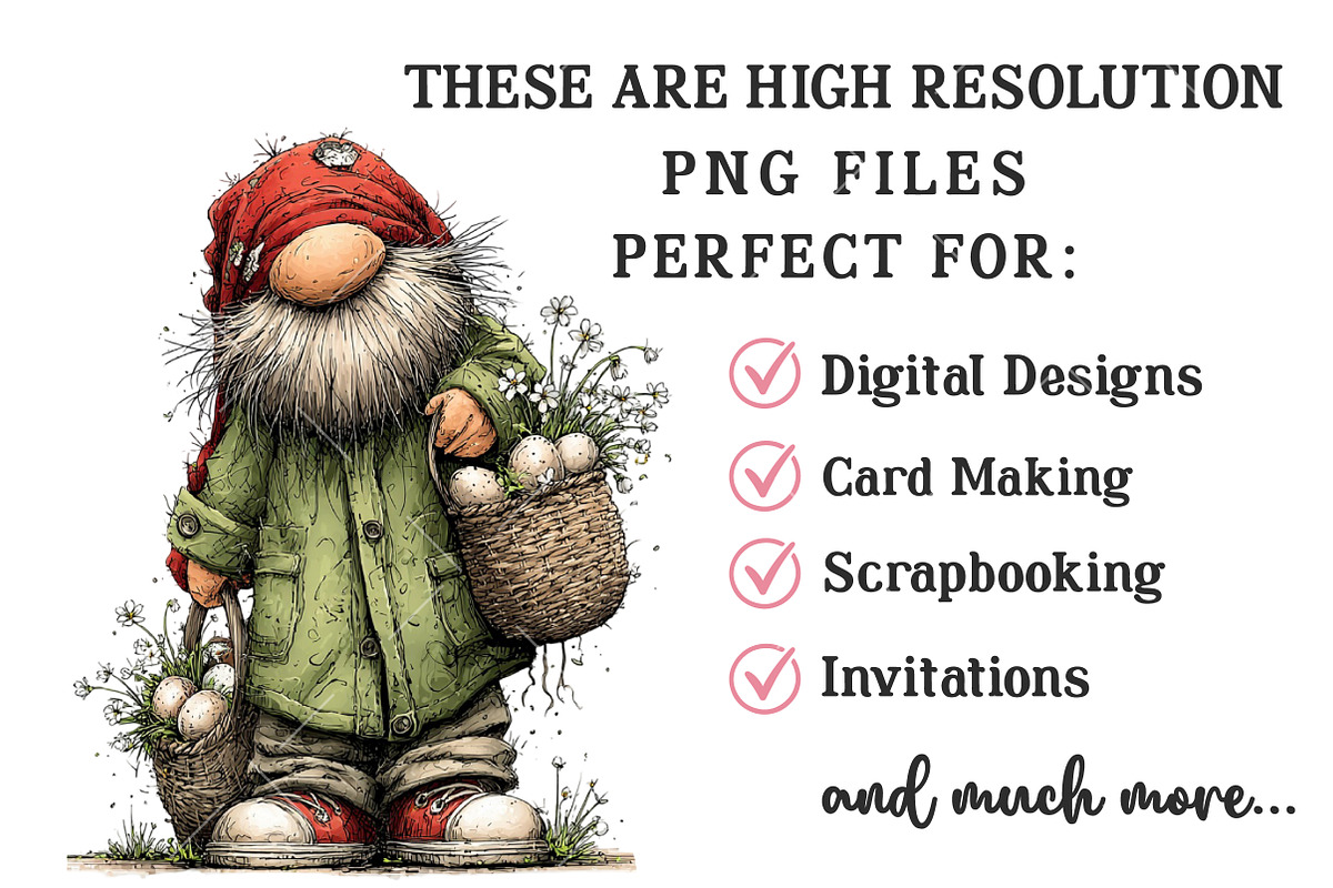 Whimsical Easter Gnome Clipart, an Illustration by OK Design (Photo 3 of 6)