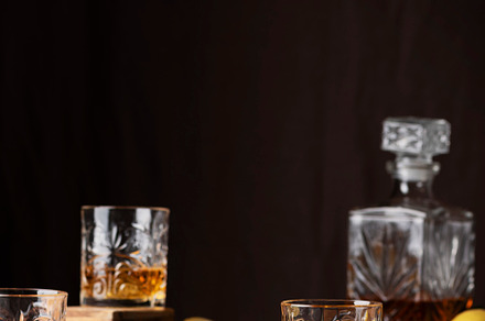 Glasses of rum with ice and lemon, a Food & Drink Photo by oxana.denezhkina