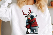Black Teddy Bear Christmas Clipart, an Illustration by SinaCreation (Thumbnail 4 of 7)