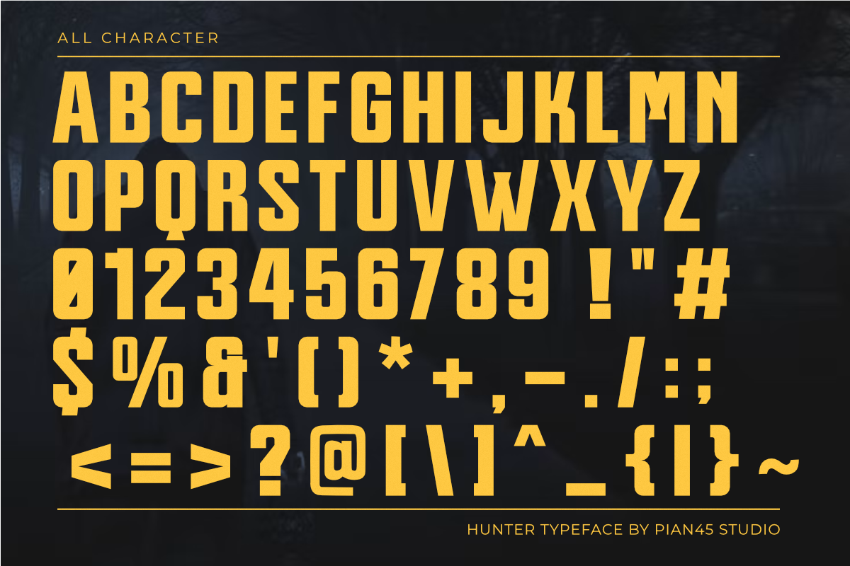 Hunter - Futuristic Sans Display, a Sans Serif Font by Pian45 Studio (Photo 6 of 8)