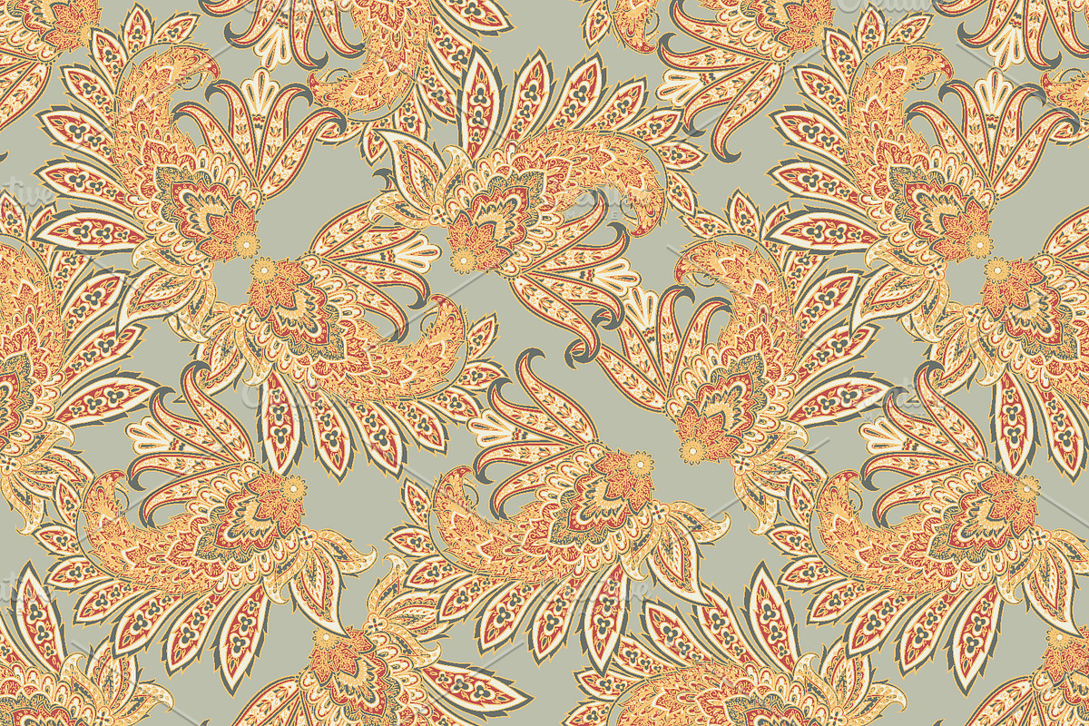 Floral Paysley seamless paterns, a Pattern Graphic by antalogiya (Photo 4 of 5)