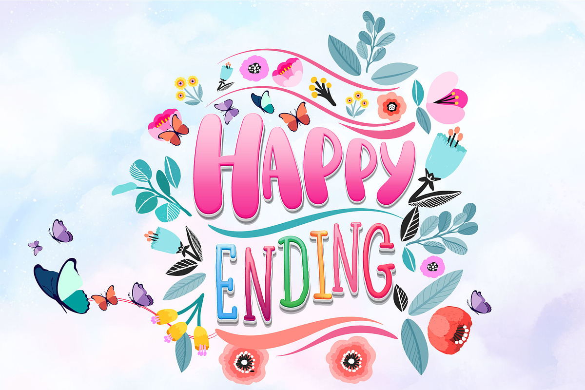 Happy Rainbow Family Font, a Handwritten Font by Nobu Collections (Photo 11 of 11)