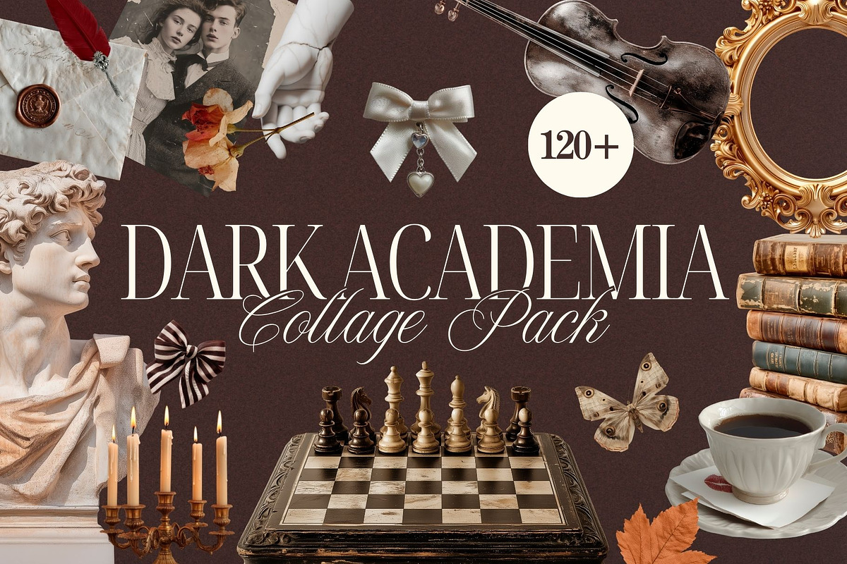 Dark Academia Collage Pack 120+, an Object Graphic by Design Alchemy Studio (Photo 1 of 11)
