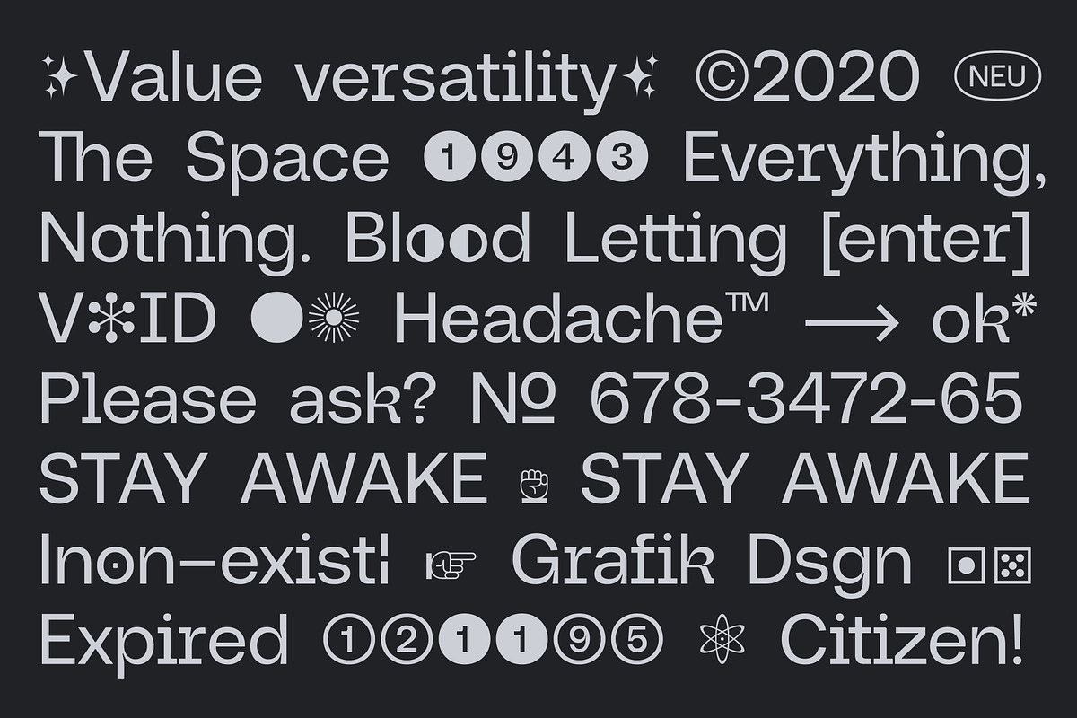 90% Off Neue-Augenblick Family, a Font by HARMNESSLESS (Photo 2 of 30)