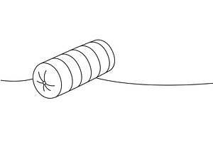 Long body pillow one line continuous, an Object Illustration by GraphiShop